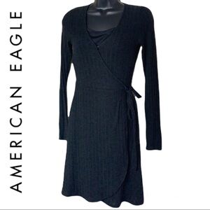 AmericanEagle black wrap up cardigan/duster size XS